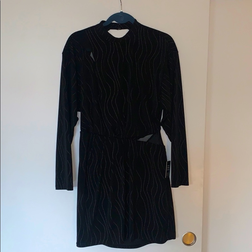 Black backless mini dress